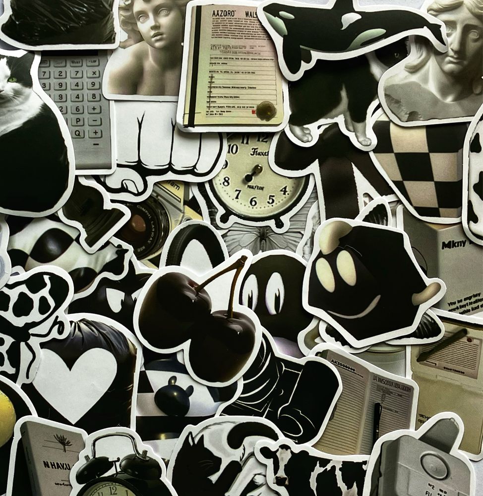 Черно бели стикери/ Black and white stickers