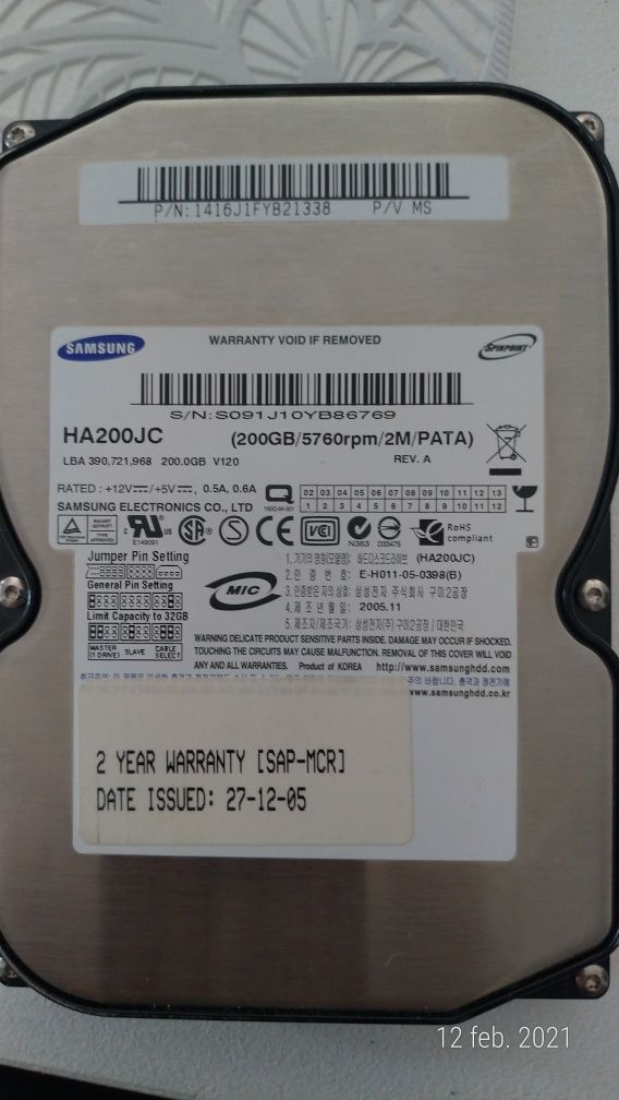 Hard disc Samsung 200 GB fara bad uri