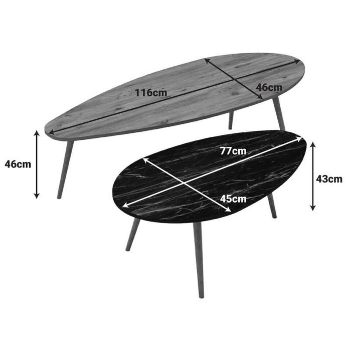 Mese de cafea Monty  set 2 piese