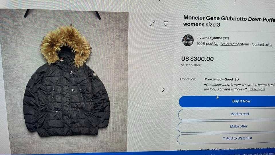 Moncler Gene Giubbotto 100% оригинално дамско яке размер 4