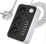 Мултифункционален USB разклонител за контакт 9в1 2метра