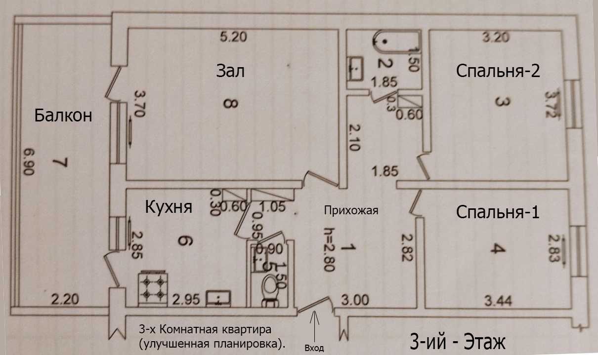 Продам 3/3/9 на массиве Башлык