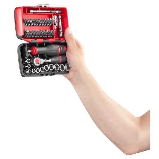 Set de tubulare si biti cu clichet FACOM,R.360NANO 1/4",38buc,sigilat