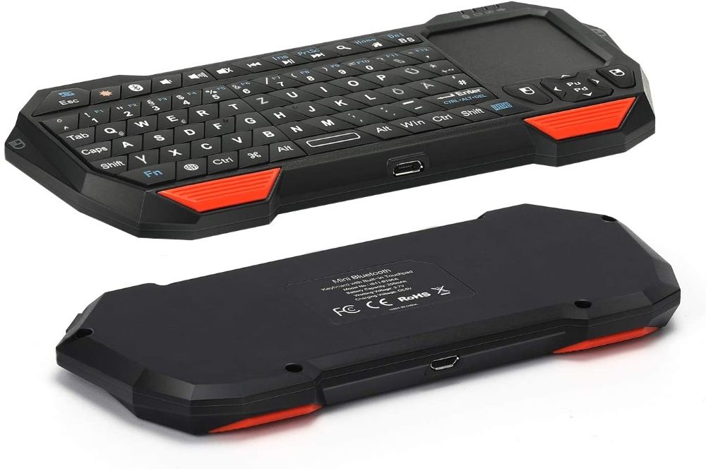 Mini tastatură iluminata cu Bluetooth, mouse integrat, acumulator,