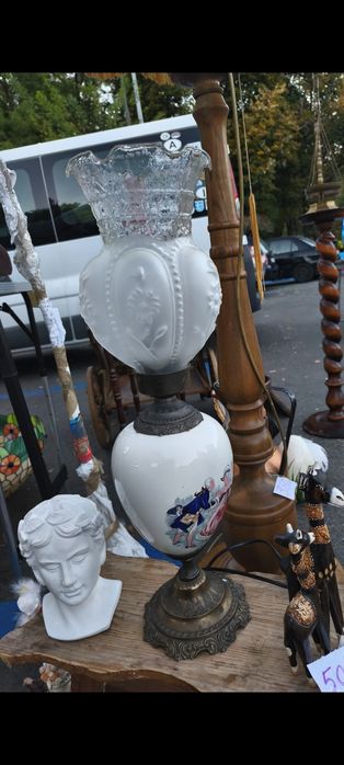 Veioză eleganta bronz și portelan: stil baroc, calitate germană