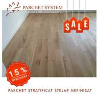 Parchet stratificat liniar stejar nefinisat