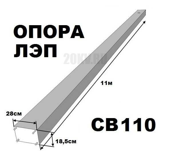 Столб электрический ЛЭП, СВ-95 и СВ-110, опора столба ЖБИ, бетон столб