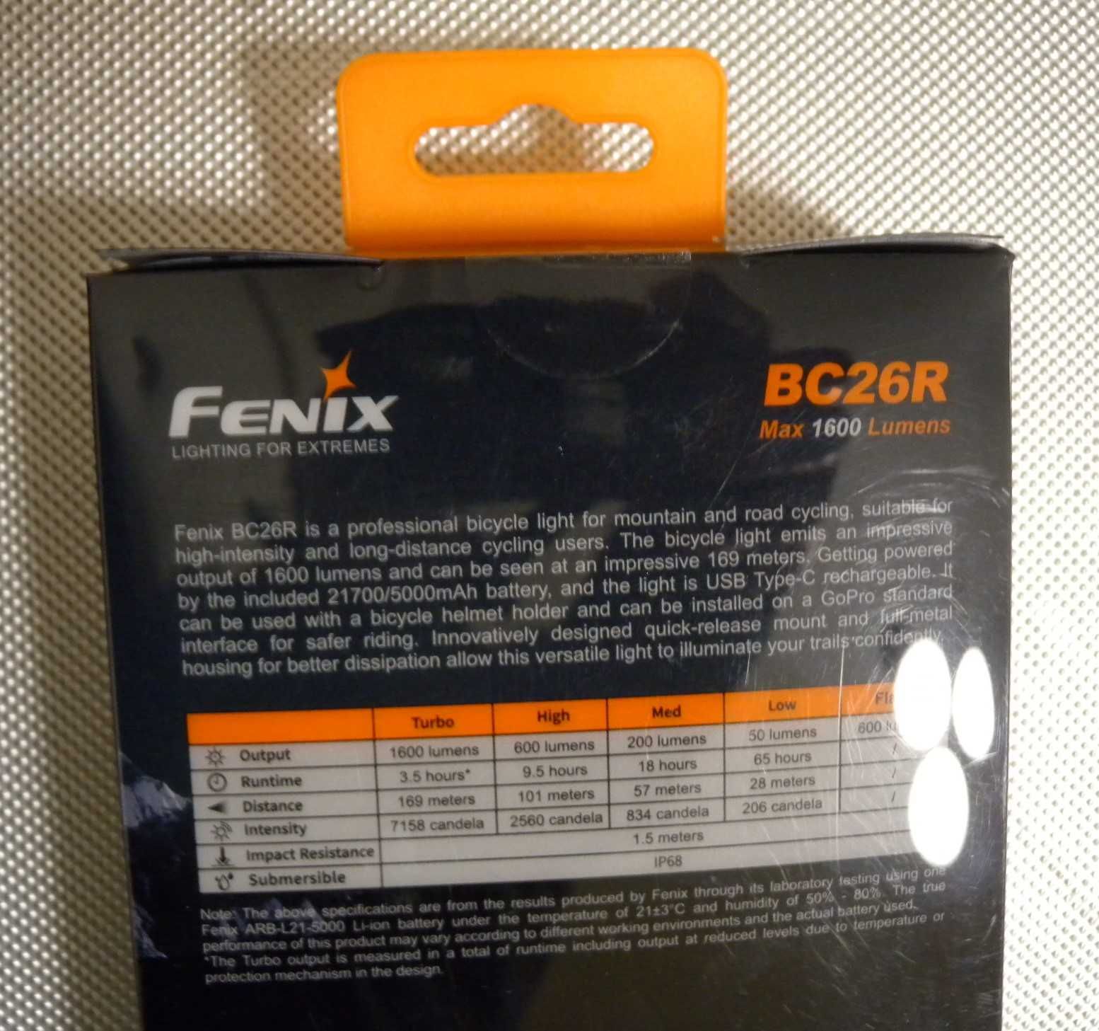 Супер ярък велосипеден фар Fenix BC26R - 1600 LM, 170 метра, НОВ!