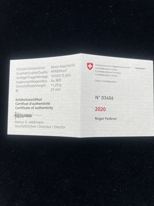 Златна монета 50 швейцарски франка