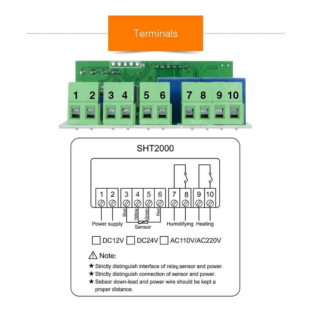 SHT-2000 Контролер за температура и влага терморегулатор на 220V 10A