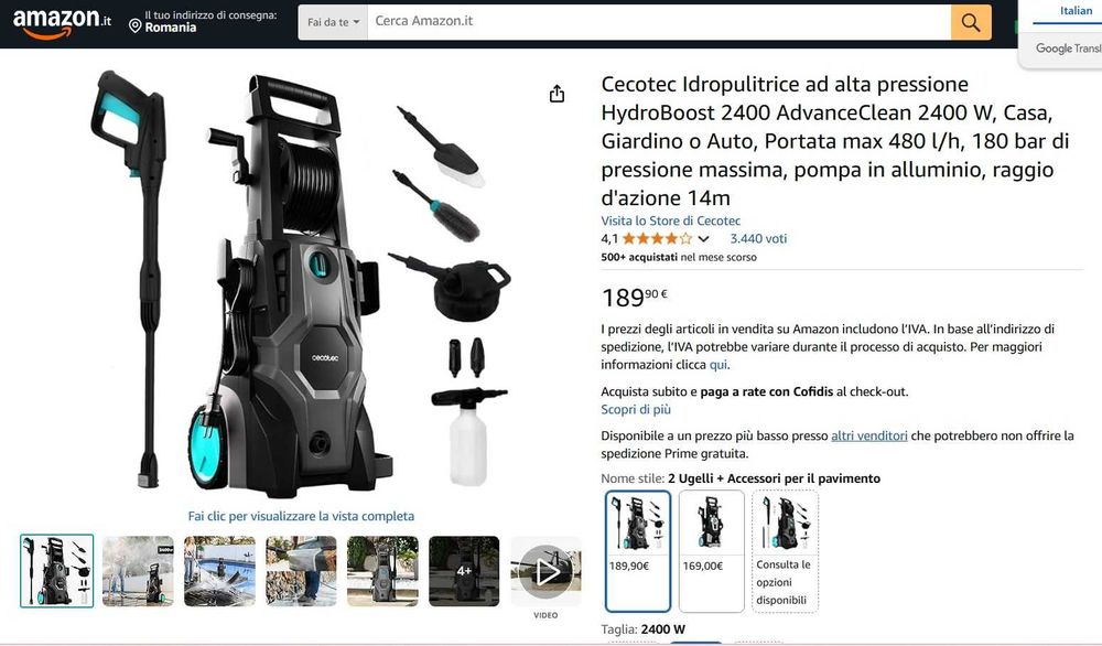 Aparat spalat presiune Cecotec HydroBoost 2400 AdvanceClean-defect