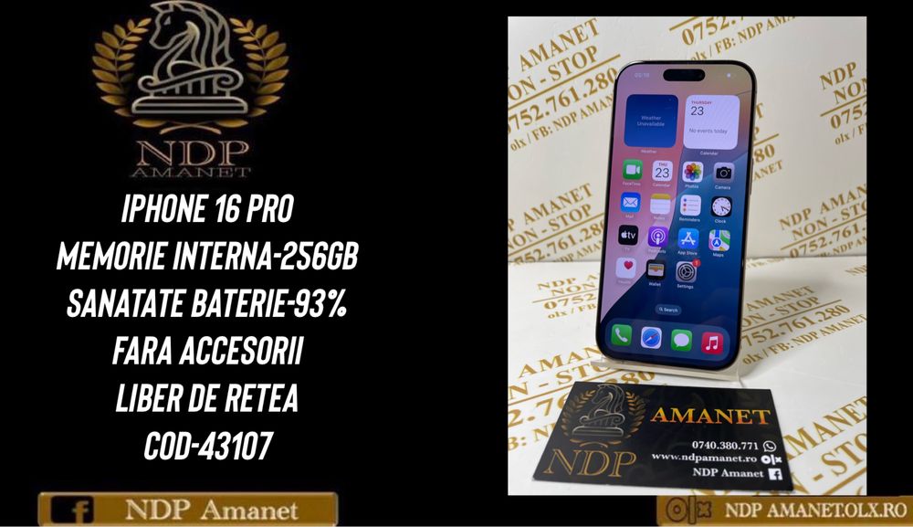 NDP Amanet Braila Iphone 16 Pro 256gb (43107)