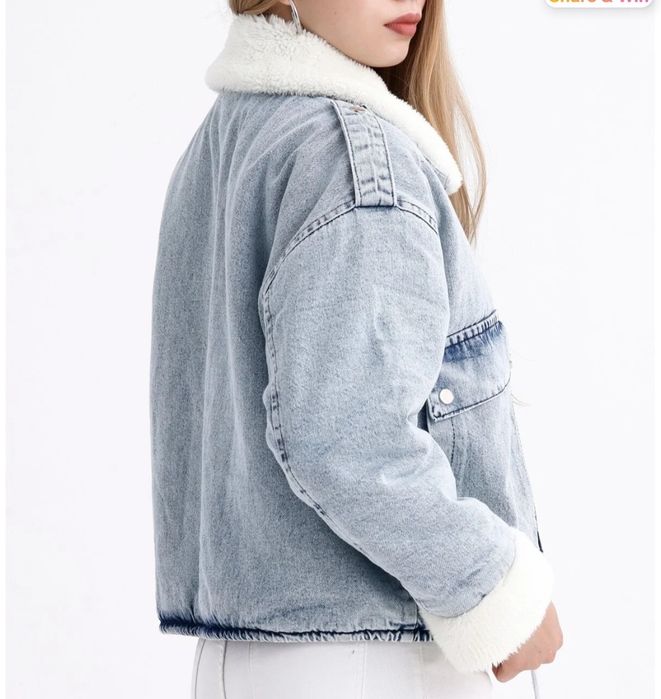 Дамско дънково зимно яке