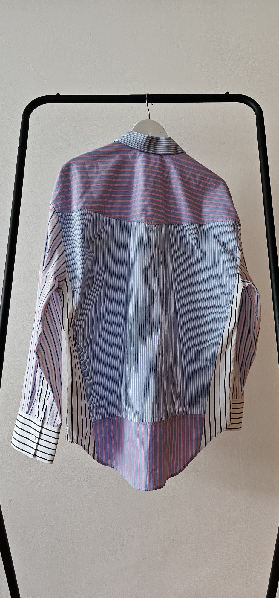 Риза MSGM на райе в розово и синьо