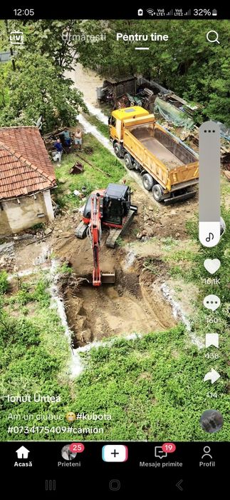Închiriez buldoxcavator miniexcavator bobcat mini încărcător motostivu