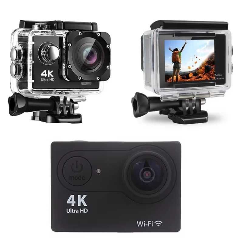 Екшън Камера 4K с Wi-Fi, Водоустойчива Заснемане Спортна Камера Мото