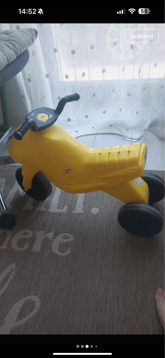 Bicicleta tricicleta copii platic galbena