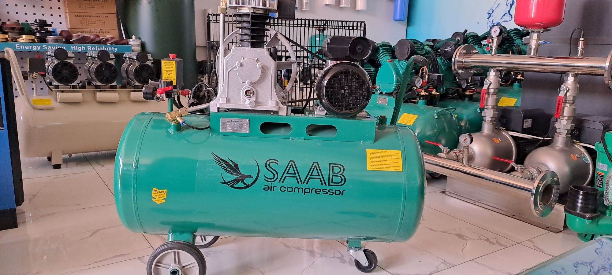 Воздушный компрессор поршенли 200 литр 10 бар SAAB kompressor