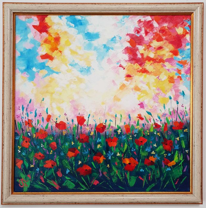 Диви цветя - картина с маслени бои