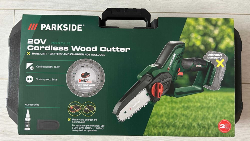 Mini Drujba/Fierastrau cu lant Parkside 20V fara fir, NOU/Garantie3Ani