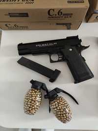 Pistol Airsoft puternic / cal. 6mm full metal / Pistol Antrenament