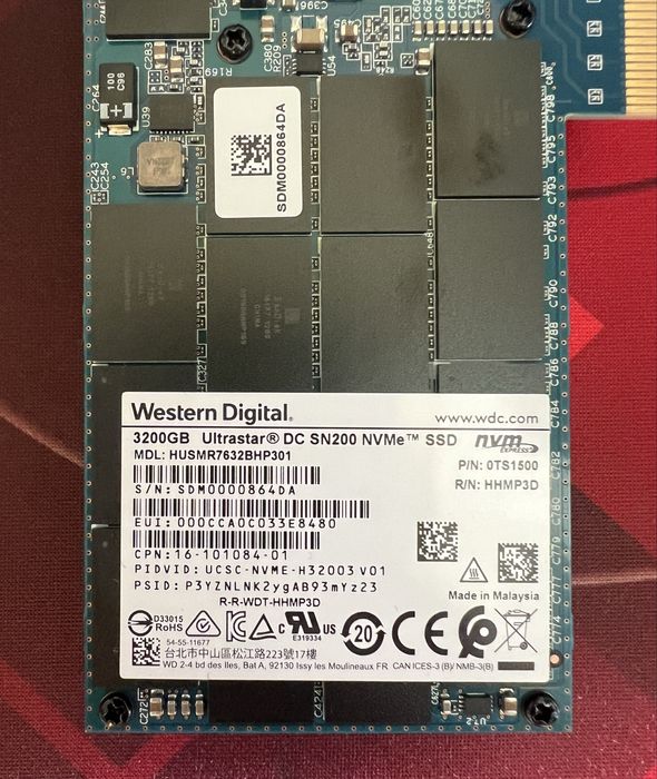 SSD 3.2TB Western Digital Ultrastar DC SN200 PCIe 3.0 x8 NVMe 100% Hlt