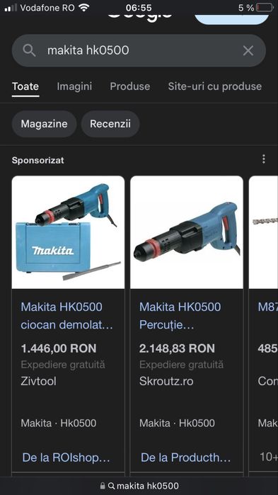 Ciocan demolator Makita HK 0500 550w Defect