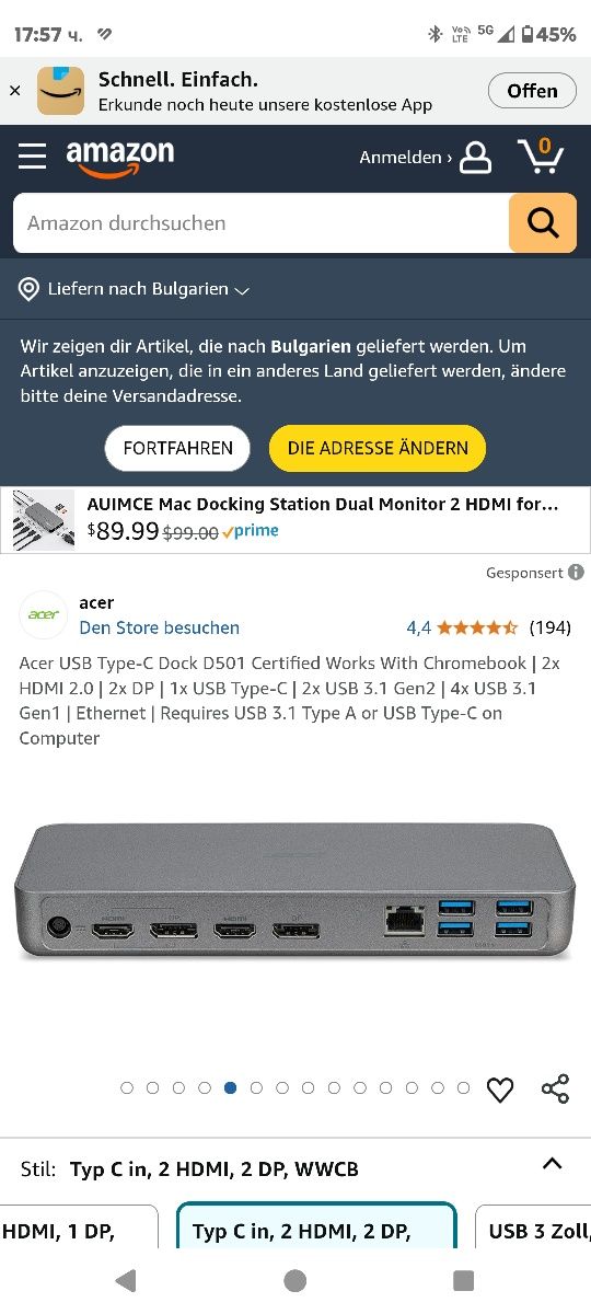 Acer докинг станция,хъб.