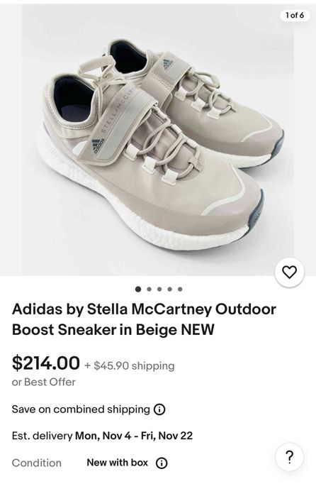 Маратонки ADIDAS STELLA Mc CARTNEY Gore-Tex Continental.Намер 39.5