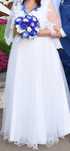 Rochie mireasa cu broderie albastră