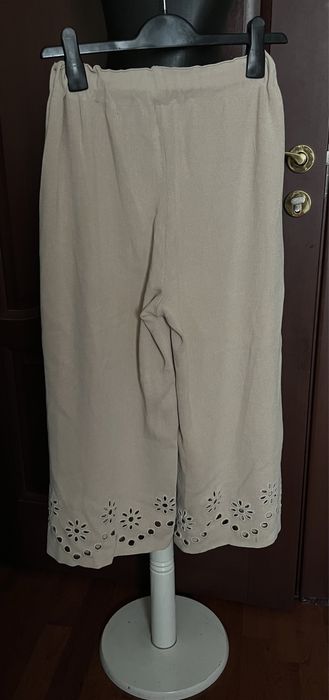 Pantaloni cullotes bej
