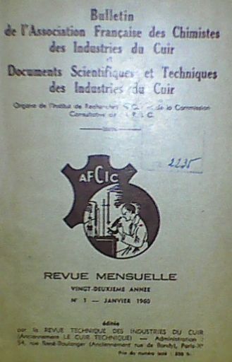 Revista limba franceza - "Revue techique des industries de cuir"