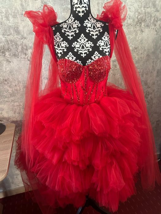 Rochie Nașa Roșie Marian Bulbuc