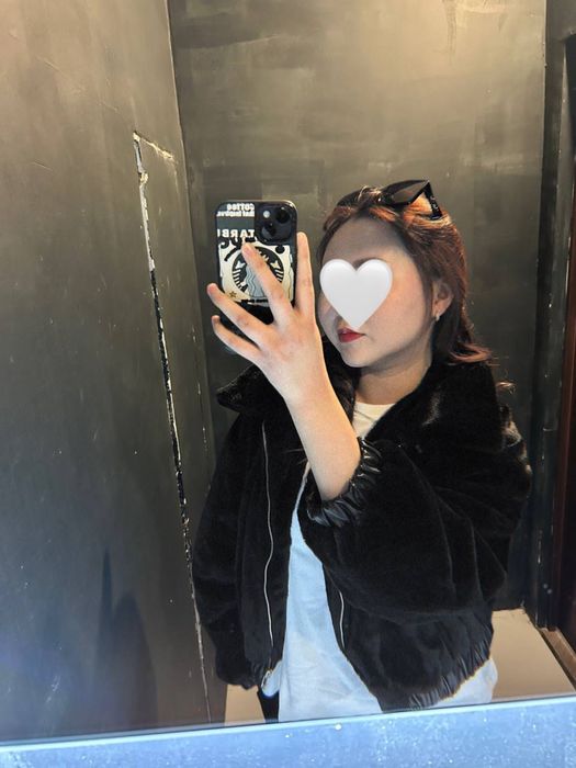 Черный теплый экошуба