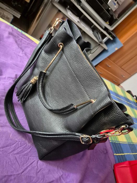 Geanta dama, piele naturala, produsa in Italia, noua