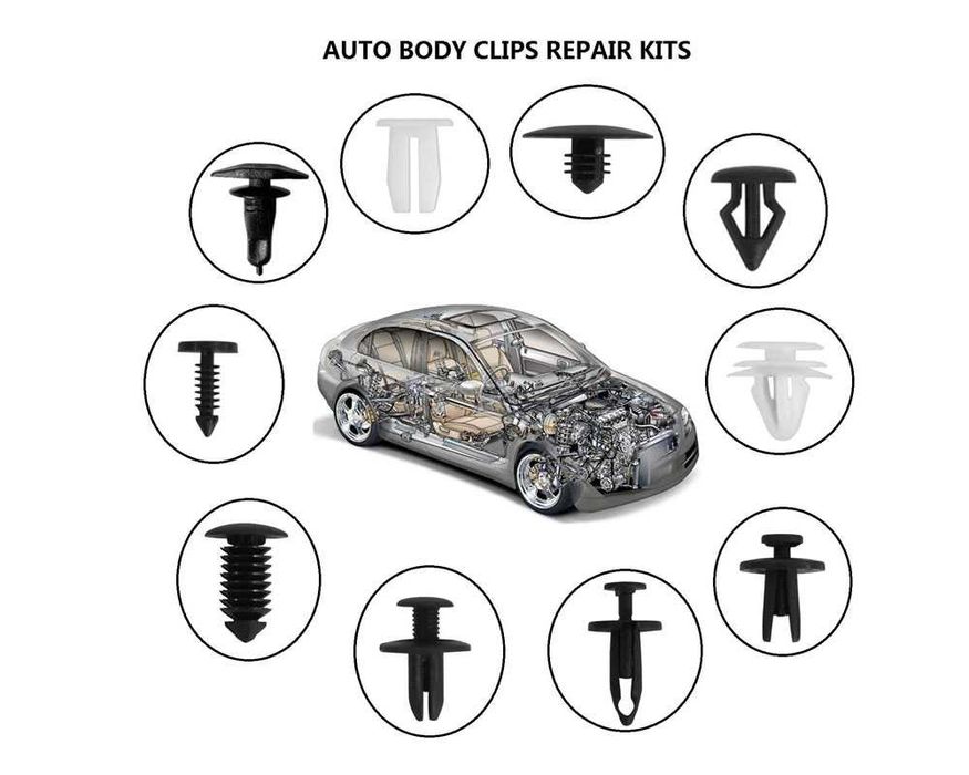 Щипки за интериор в кутия 421 броя Щипка за кори Клипсове с инструмент