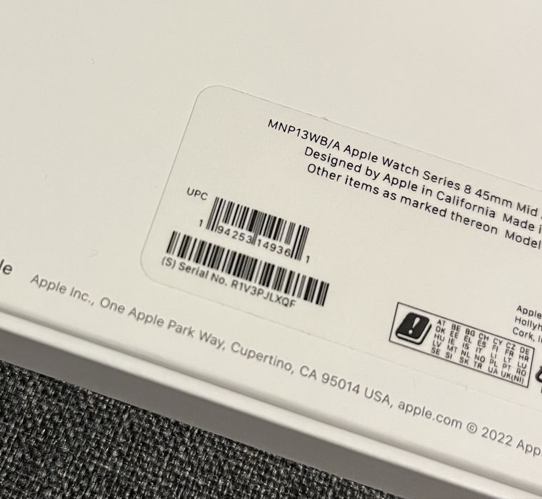 Apple Watch Series 8, 45mm, Midnight Aluminium Case, A2771