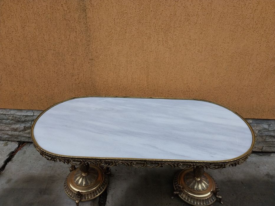 Masa bronz, blat marmură