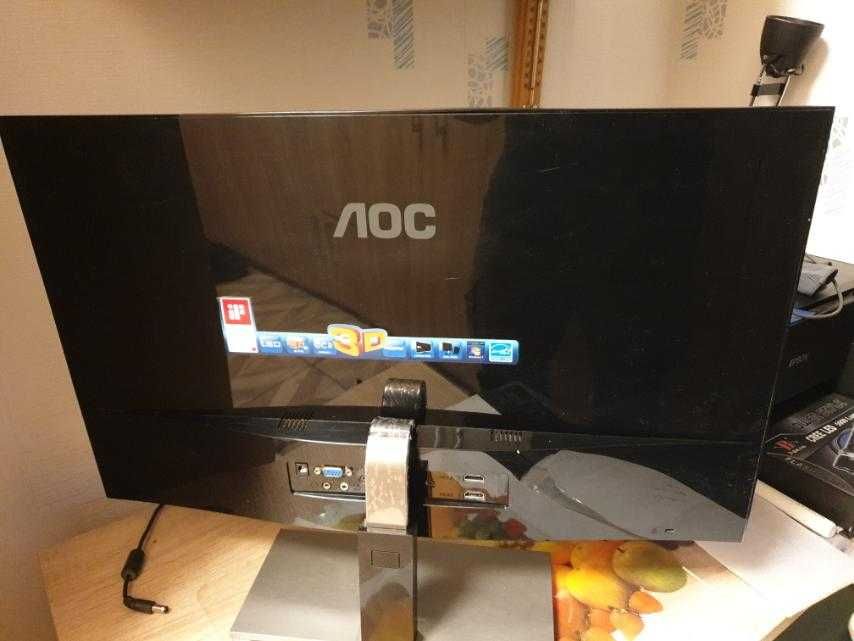 3D Монитор AOC (NVIDIA) 23' 144hz  3D LED с вградено хипер аудио