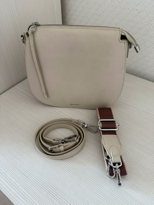 Бежевая сумка натуральная кожа