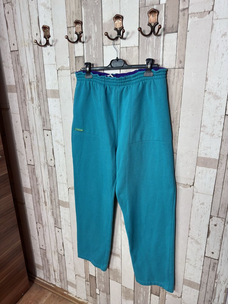 Pantaloni pants sweats joggers Columbia vintage regular bumbac turcoaz