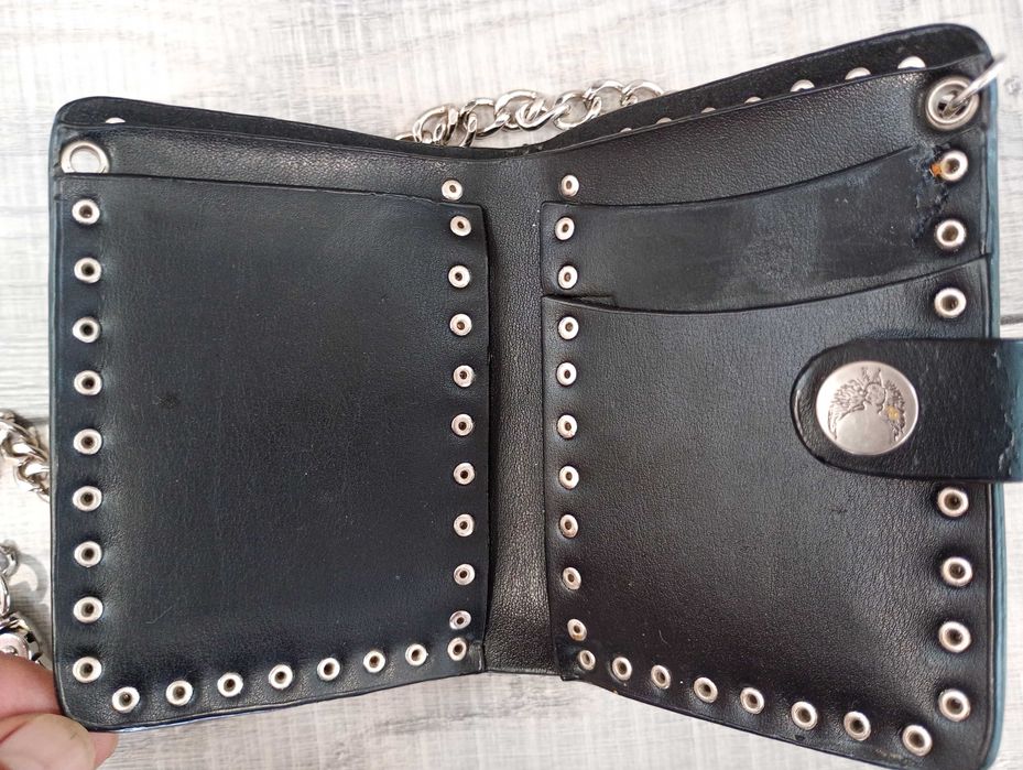 Harley Davidson кожен портфейл калъф за документи от естествена кожа.