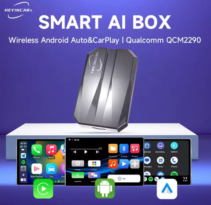 Adaptor auto Smart AI Box-Wireless CarPlay (youtube netflix)