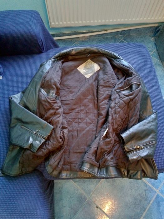 geaca de piele maron mărimea 56