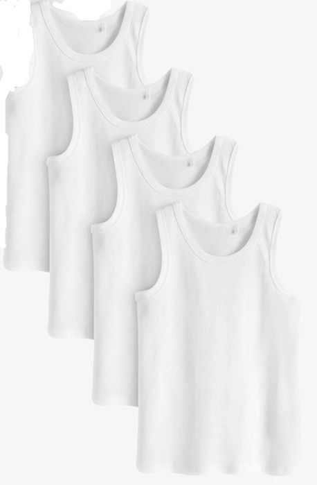 4 Maiouri albe bumbac copii 146cm - 152 cm