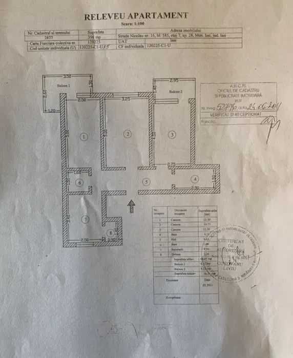 Pers. fizica-apartament 3 camere, aproape de Universitate – Copou