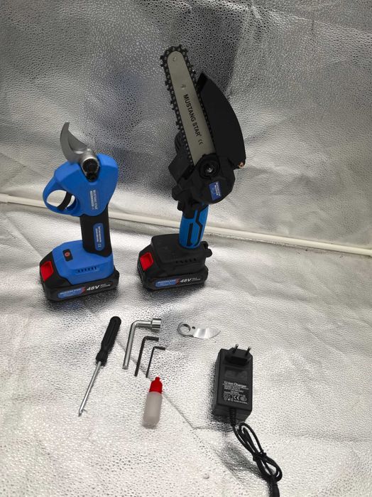 Pachet scule electrice gradinarit – Drujba + Foarfeca, 48V