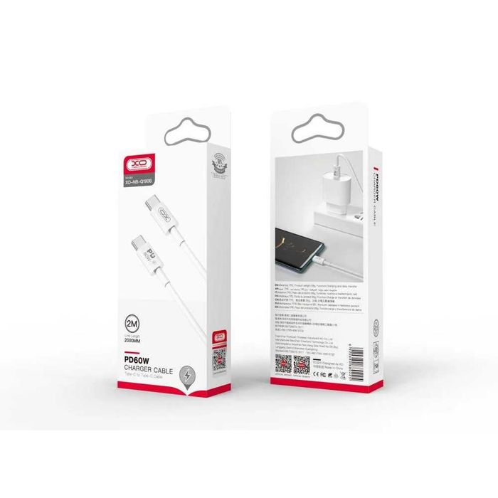 Cablu USB-C la USB-C 60W cu iPhone 15/16/17 încărcare rapidă