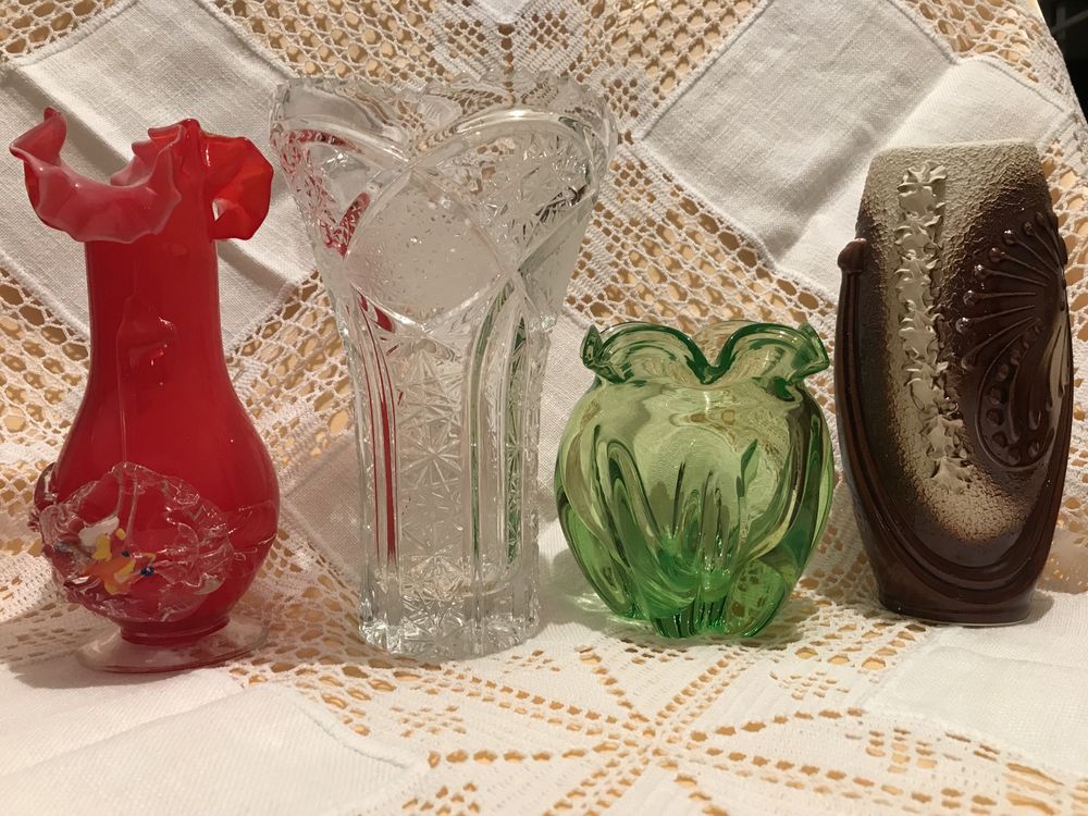 Посуда советских времен: ваза хрусталь, чешское стекло, керамика