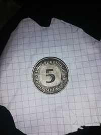 Монета 5 марок deutsche mark